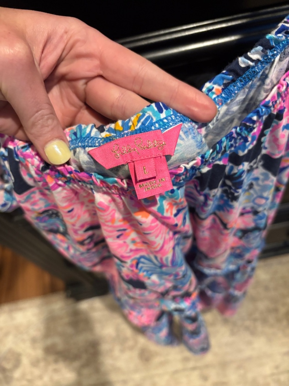 Lilly Pulitzer Navy Pink Floral Mini Dress - Picture 2 of 2